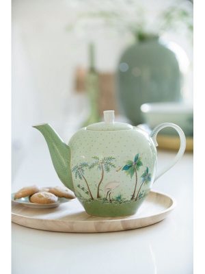 Théière jolie pois or vert 1.6L